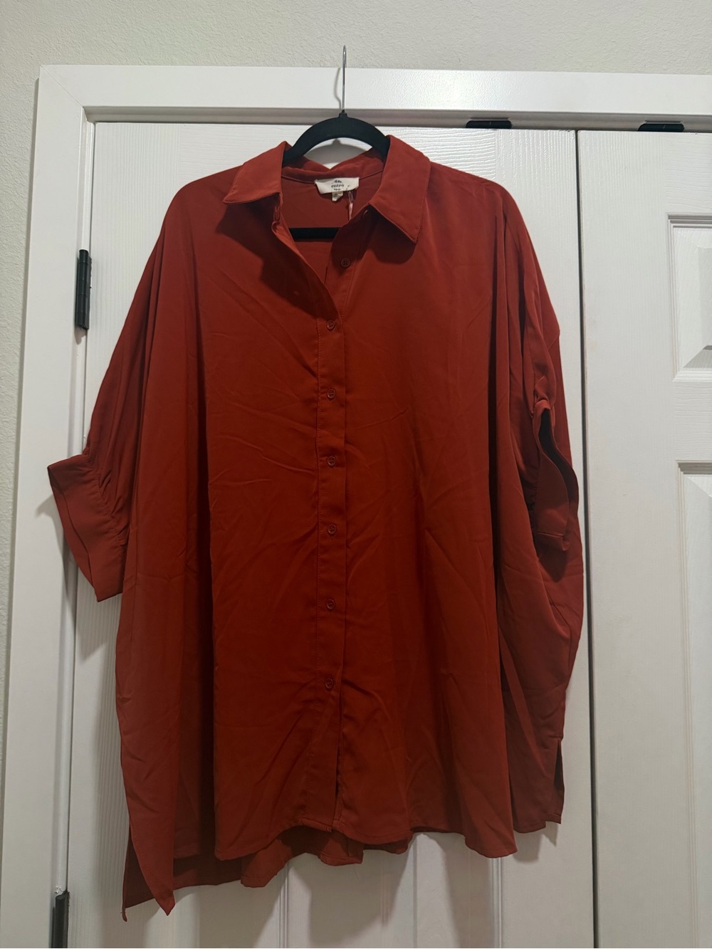 NWT Entro Oversized Rust Blouse S/M